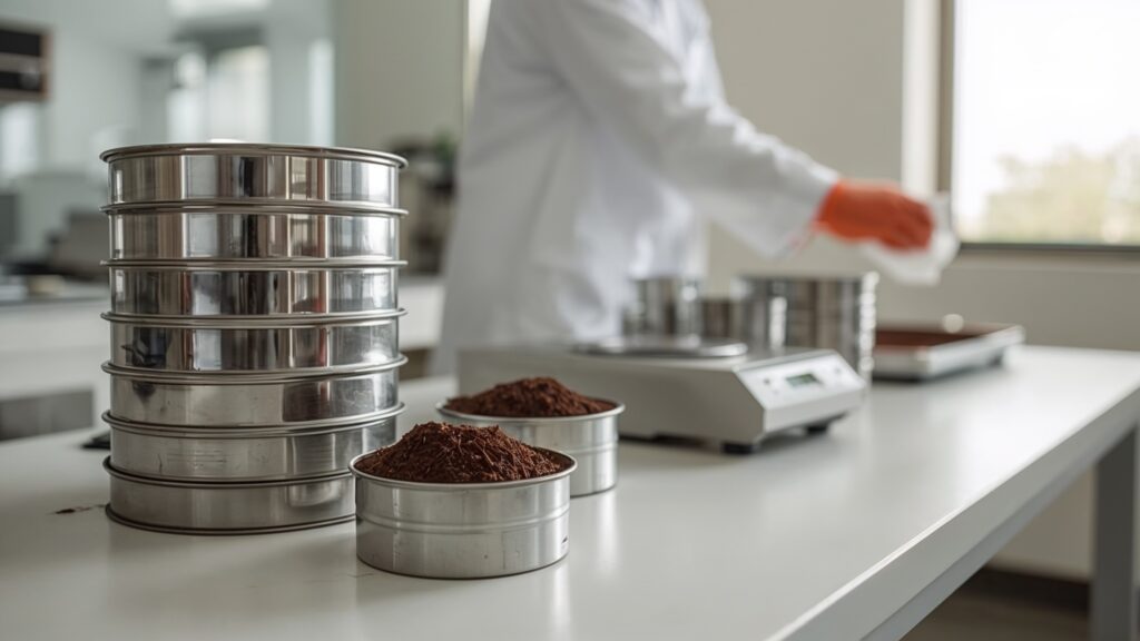 Testes e análises de solo em laboratório